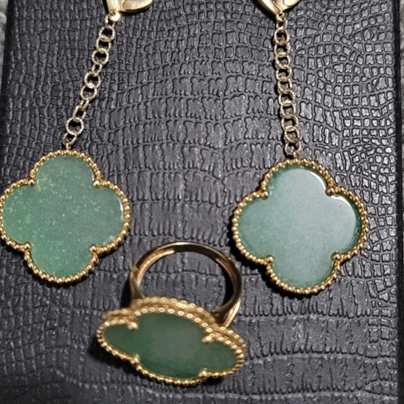 14K Italian Gold with Green Aquamarine Gemstone - Picture 2 of 4